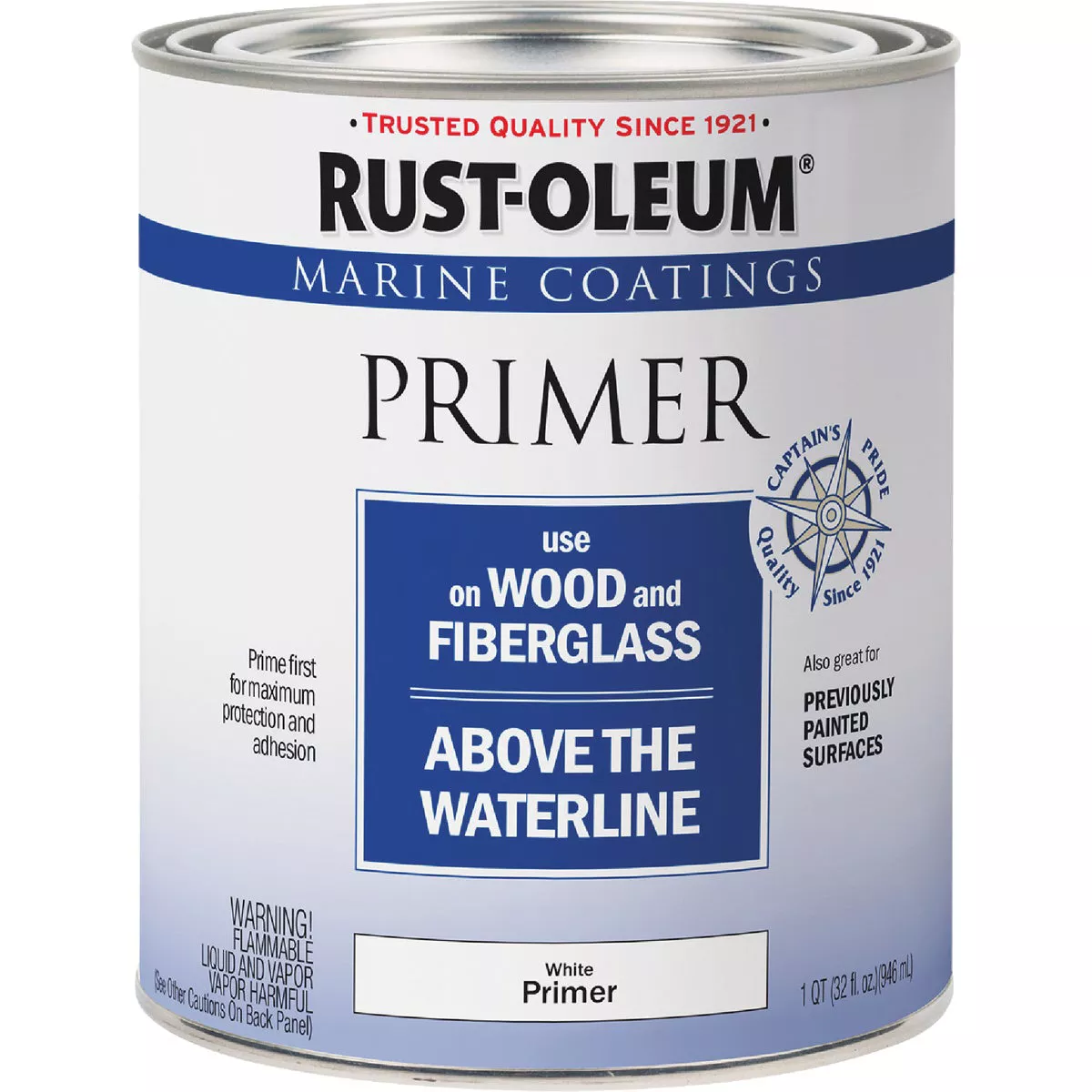 Rust-Oleum Flat Marine Primer, White, 1 Qt. - photo 2