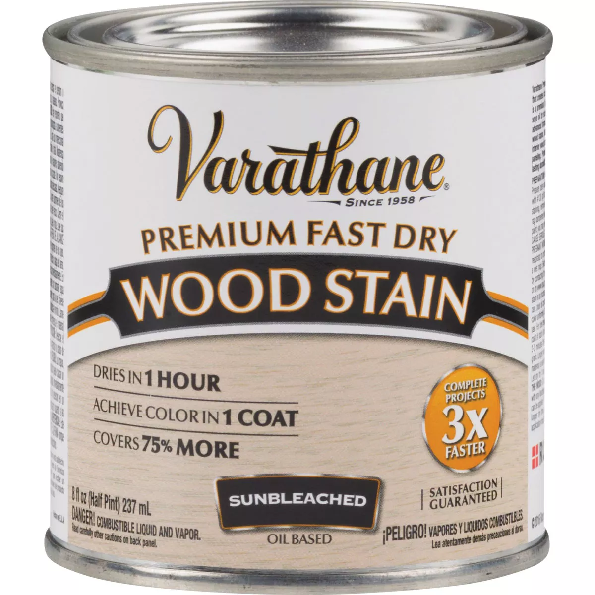 Varathane Fast Dry Sunbleached Wood Urethane Modified Alkyd Interior Wood Stain, 1/2 Pt. - photo 2