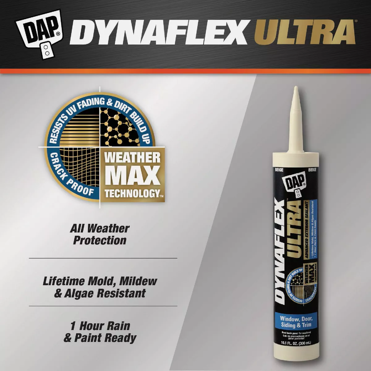 Dap Dynaflex Ultra 10.1 Oz. Dark Bronze Advanced Exterior Sealant for Window, Door & Siding - photo 2