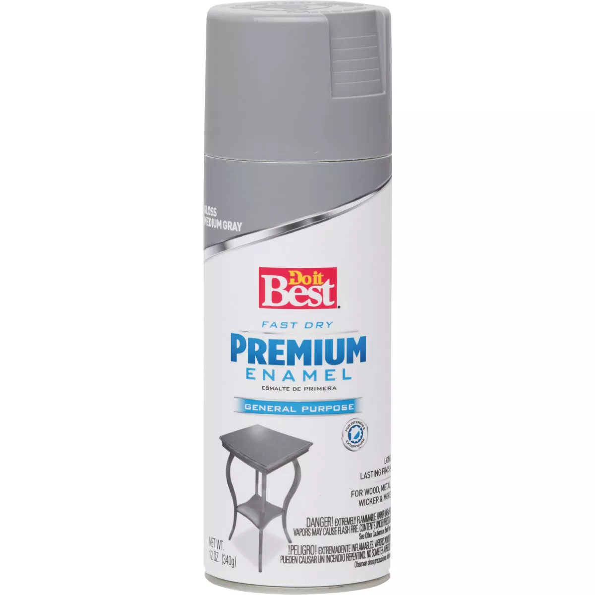 Do it Best Premium Enamel 12 Oz. Gloss Spray Paint, Medium Gray - photo 2