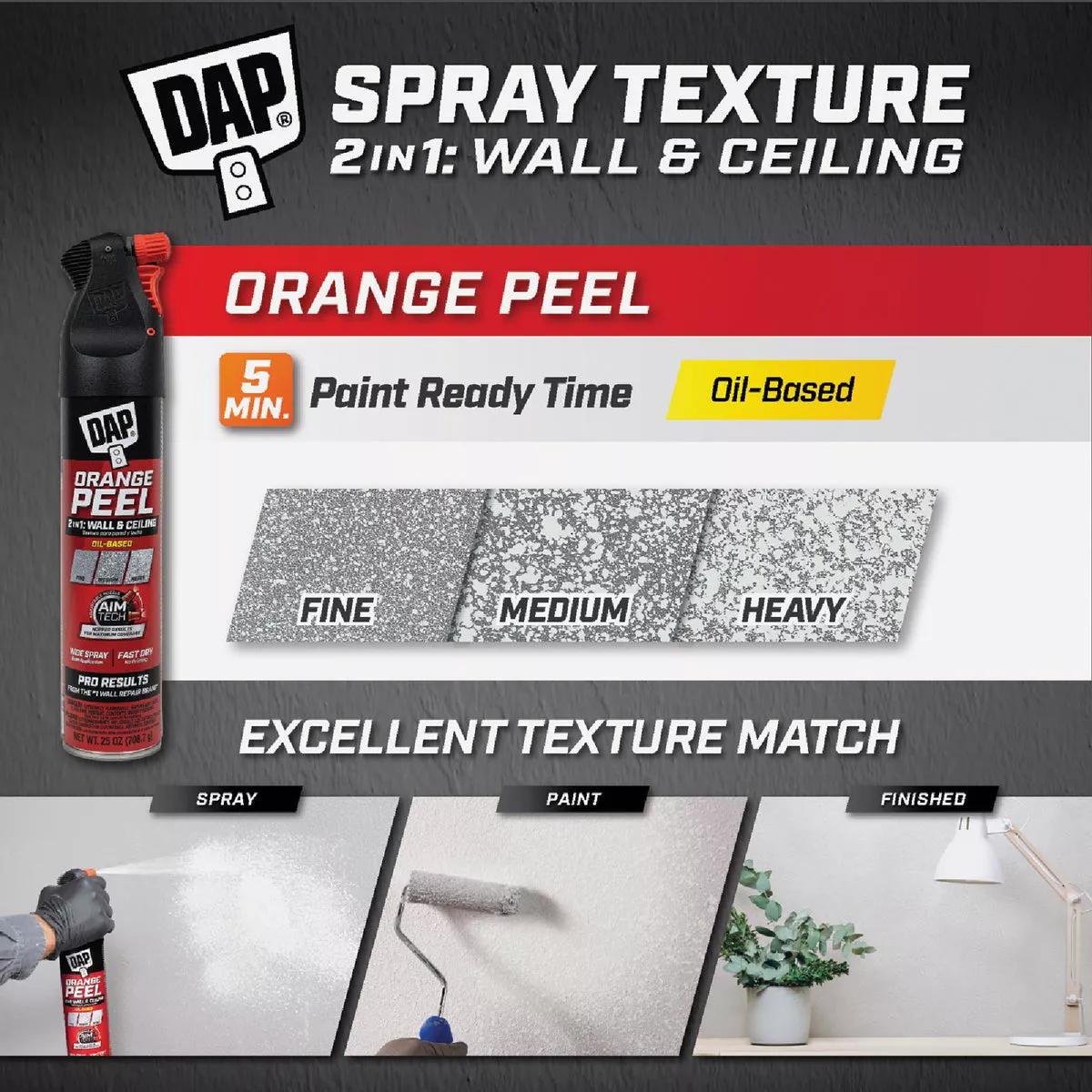 Dap 25 Oz. 2-In-1 Orange Peel Oil Base Spray Texture with AimTech - photo 5