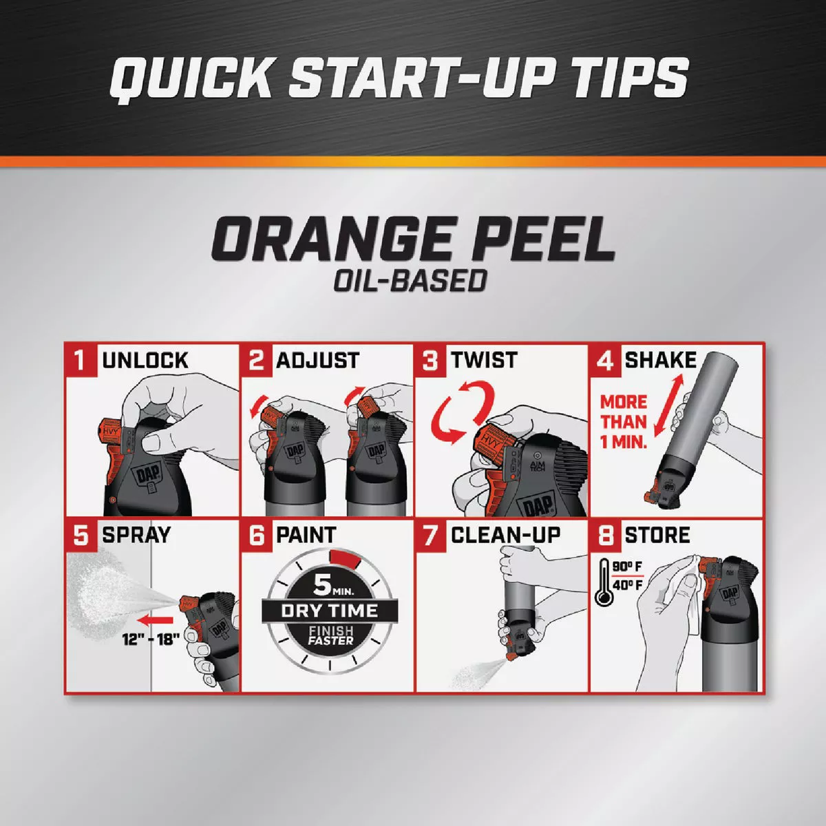 Dap 25 Oz. 2-In-1 Orange Peel Oil Base Spray Texture with AimTech - photo 7