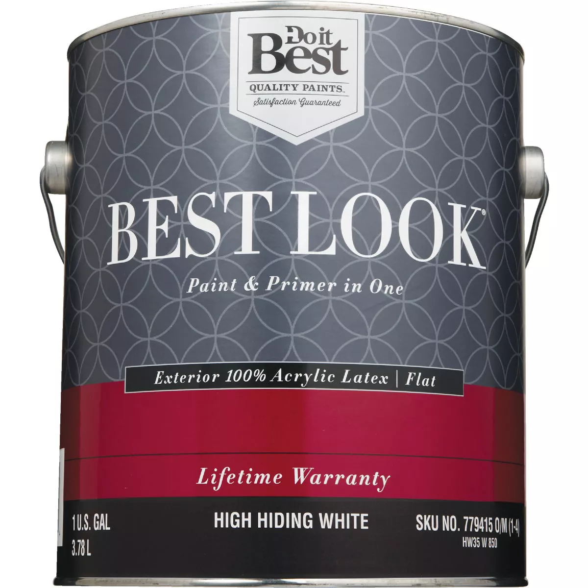 Best Look 100% Acrylic Latex Premium Paint & Primer In One Flat Exterior House Paint, High Hiding White, 1 Gal. - photo 2