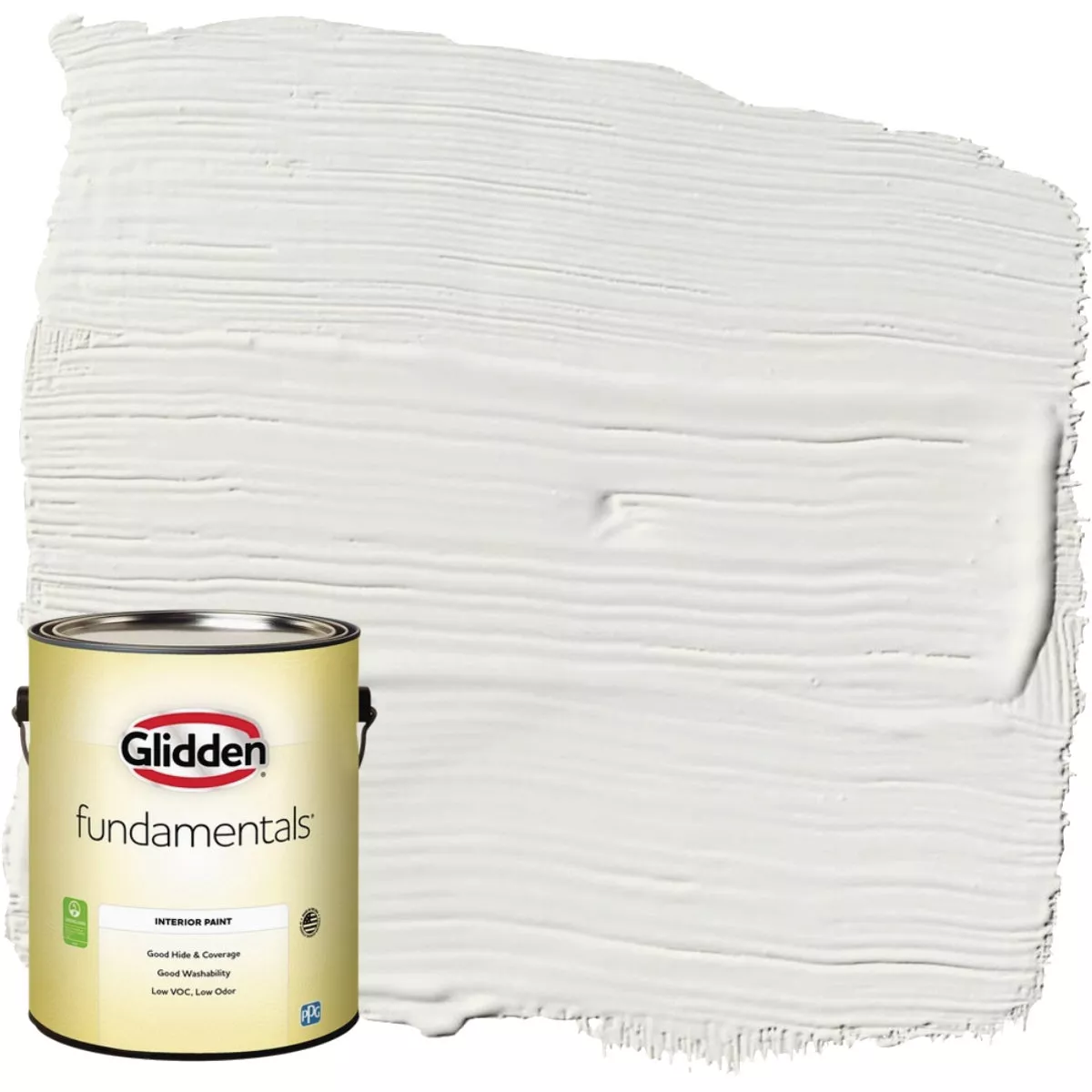 Glidden Fundamentals Grab-N-Go Eggshell Interior Paint, White, 1 Gal.