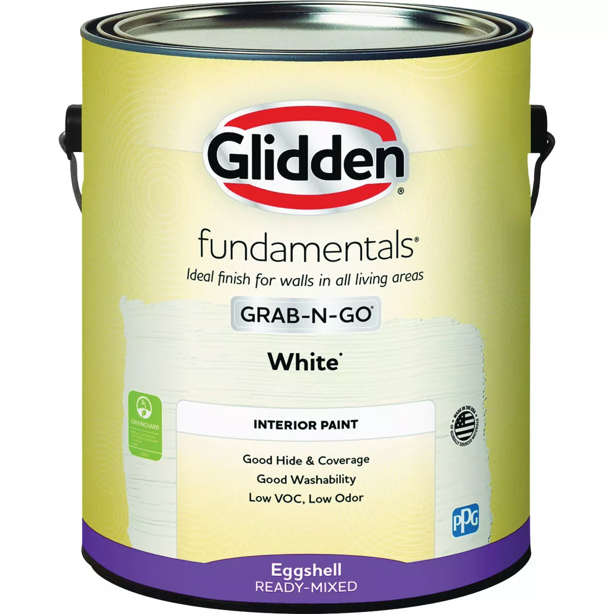 Glidden Fundamentals Grab-N-Go Eggshell Interior Paint, White, 1 Gal. - photo 2