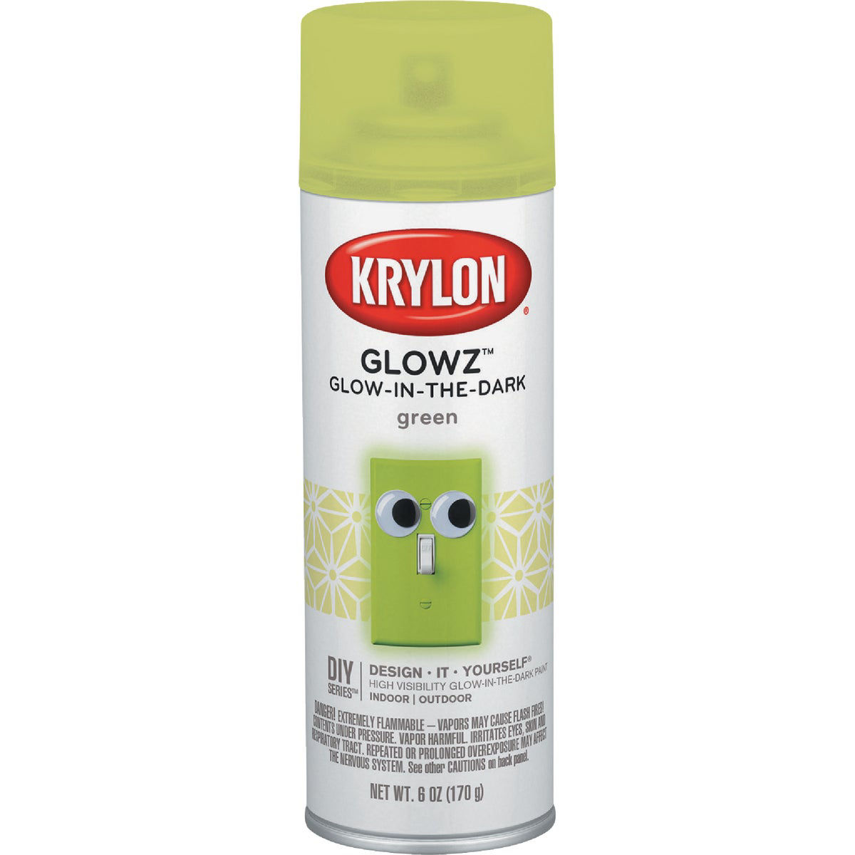 Krylon K03150007 Gloss Green Spray Paint – Solvent-Based, 6 Oz Aerosol, Indoor/Outdoor, Acrylic Enamel