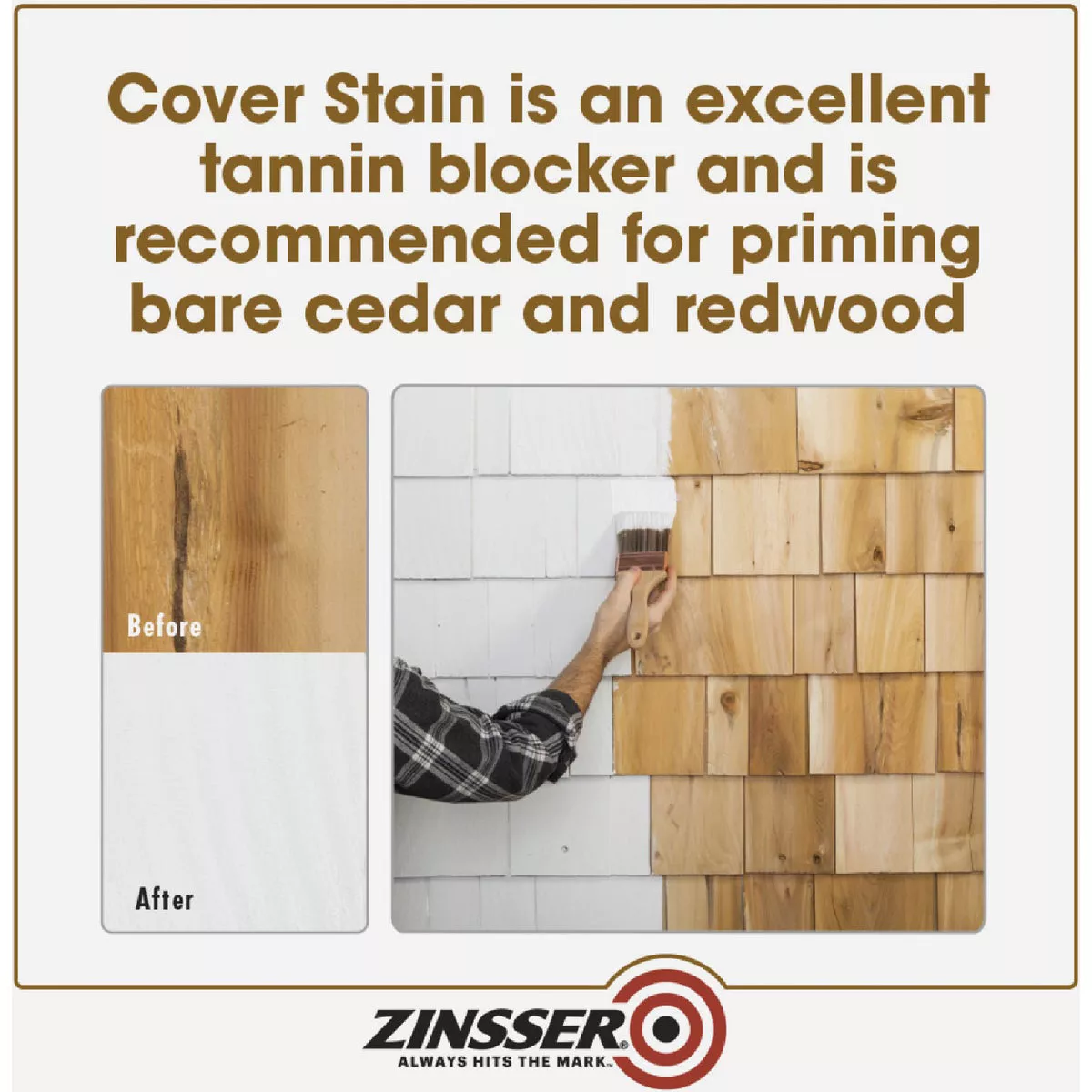 Zinsser Cover Stain Classic Oil-Based 100 Low VOC Interior/Exterior Primer, Flat White, 1 Gal. - photo 6
