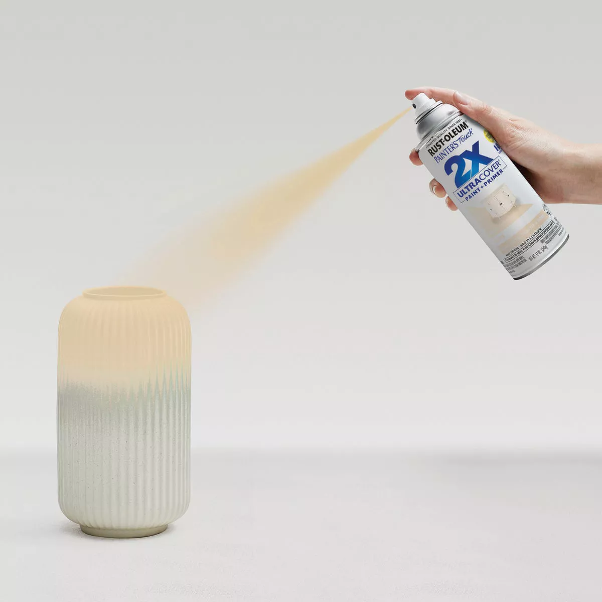 Rust-Oleum Painter's Touch 2X Ultra Cover 12 Oz. Gloss Paint + Primer Spray Paint, Ivory - photo 6