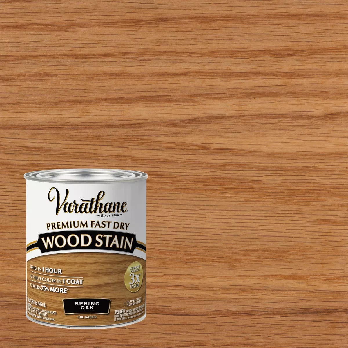 Varathane Fast Dry Spring Oak Urethane Modified Alkyd Interior Wood Stain, 1 Qt.