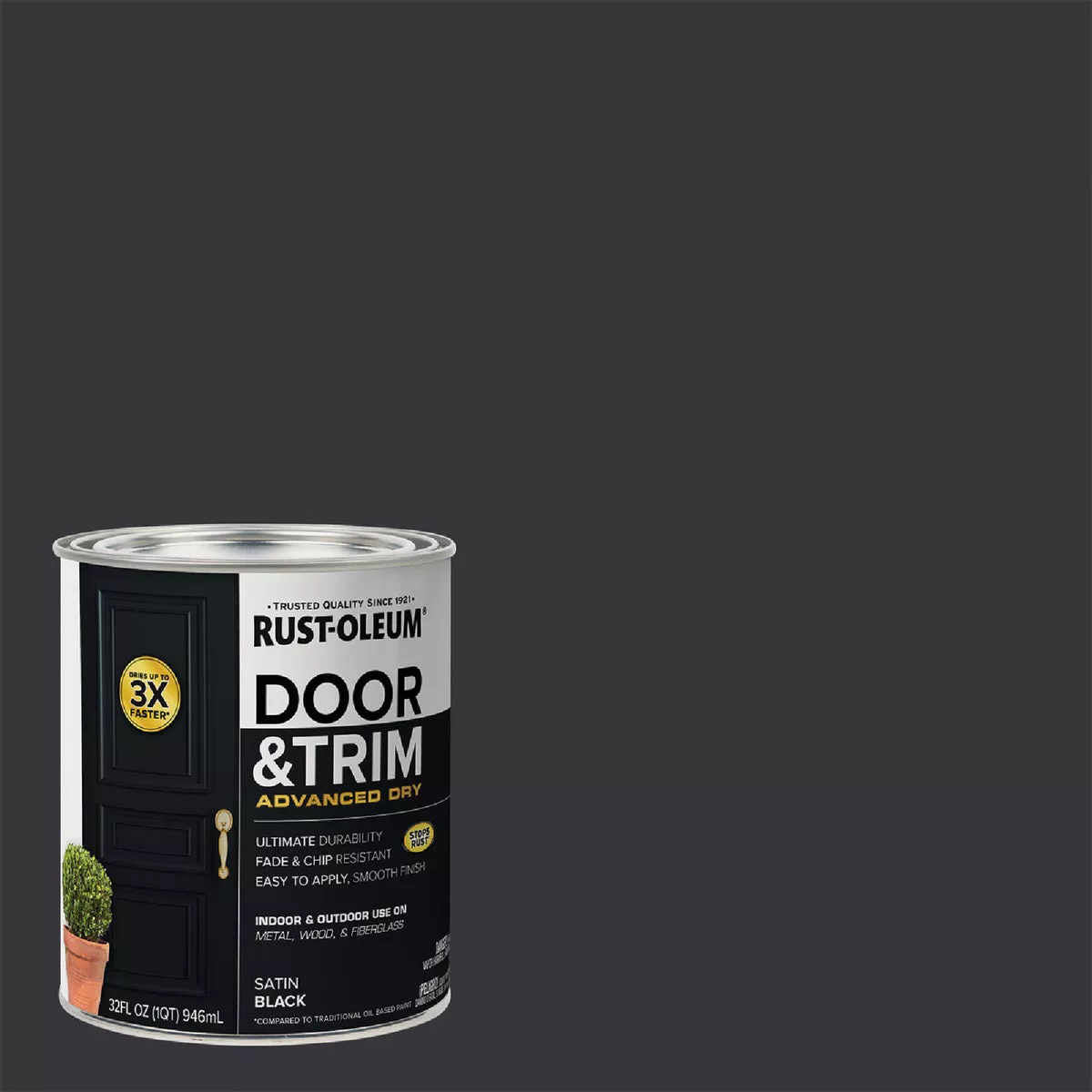 Rust-Oleum Stops Rust 1 Qt. Satin Black Door and Trim Paint