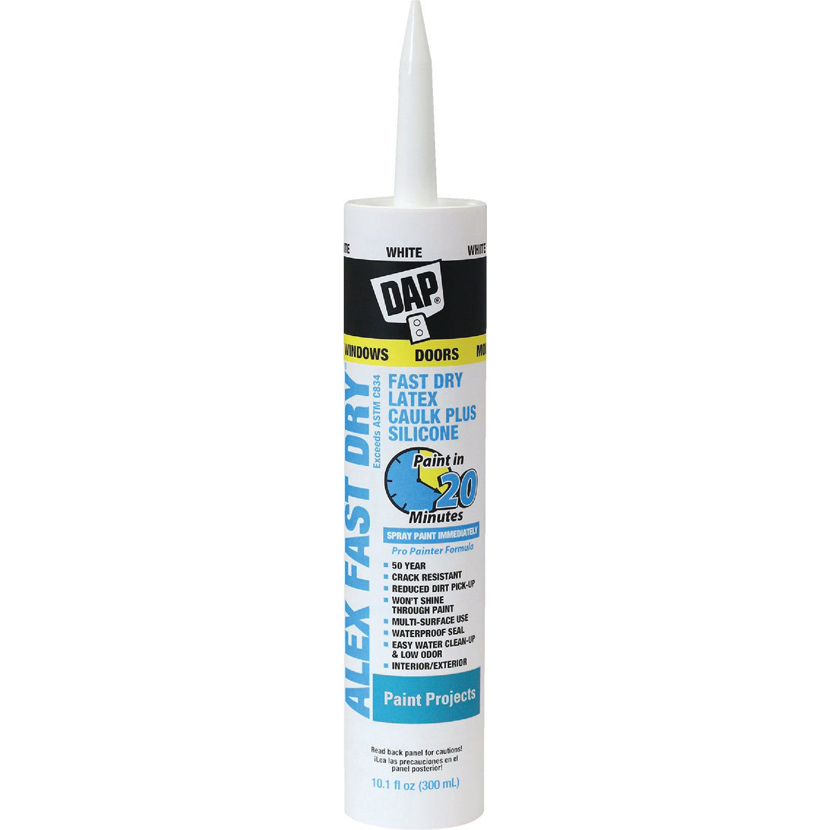 Dap Alex Fast Dry 10.1 Oz. White Siliconized Acrylic Latex Caulk Do