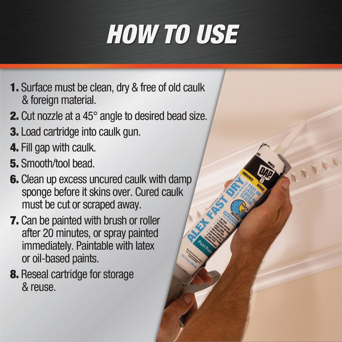 Dap Alex Fast Dry 10.1 Oz. White Siliconized Acrylic Latex Caulk Do