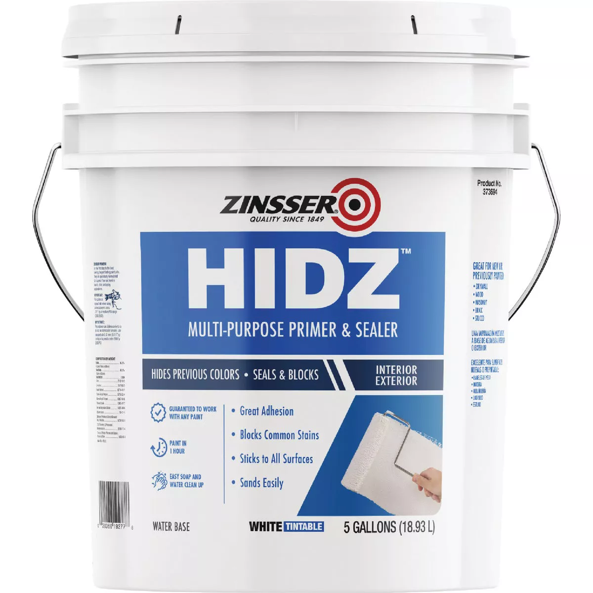 Zinsser HIDZ Multi-Purpose Primer and Sealer, White, 5 Gal. - photo 2