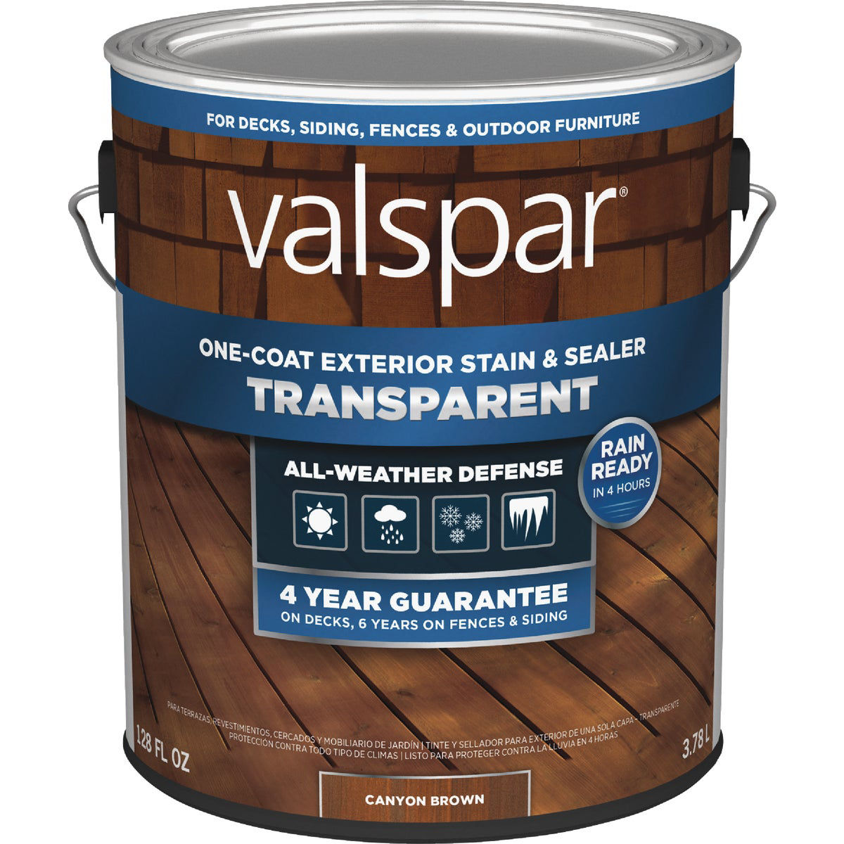 Valspar Transparent Deck Stain, Canyon Brown, 1 Gal. Do it Best