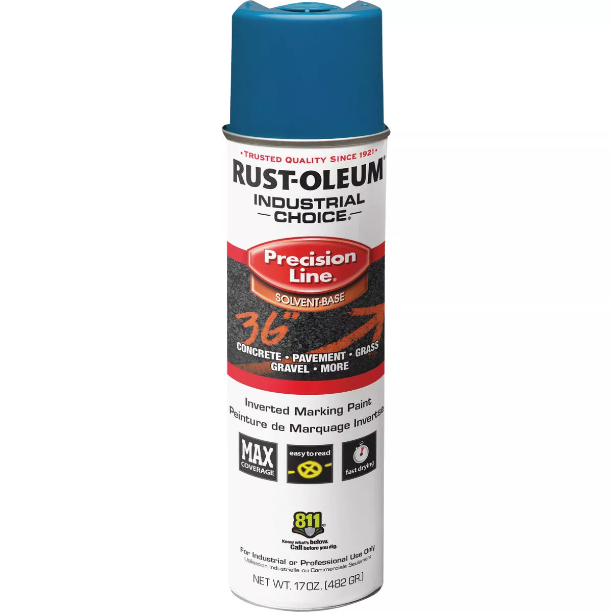 Rust-Oleum Industrial Choice Blue 17 Oz. Inverted Marking Spray Paint - photo 2