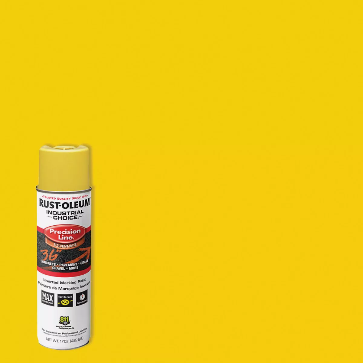 Rust-Oleum Industrial Choice Hi-Visibility Yellow 17 Oz. Inverted Marking Spray Paint