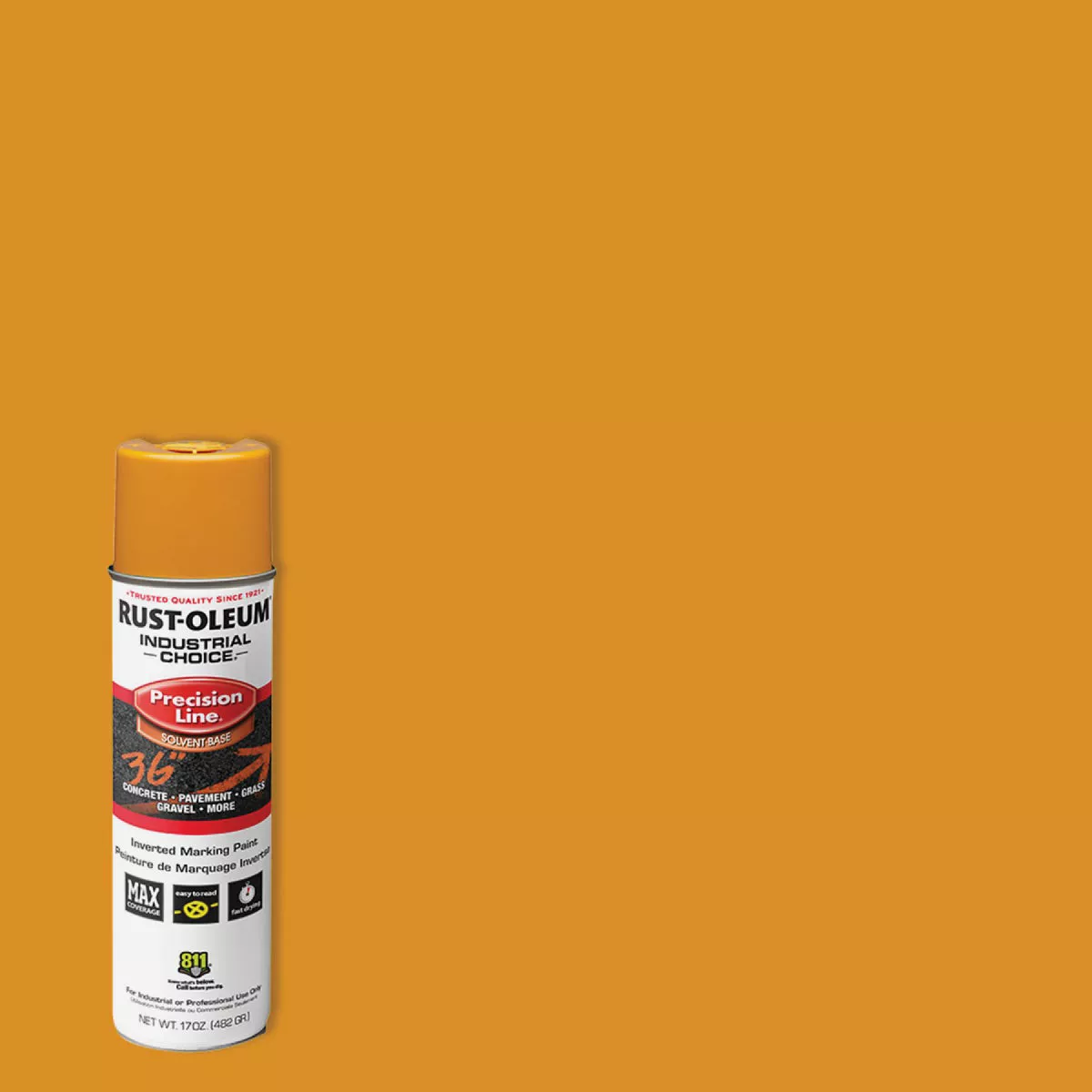 Rust-Oleum Industrial Choice Caution Yellow 17 Oz. Inverted Marking Spray Paint