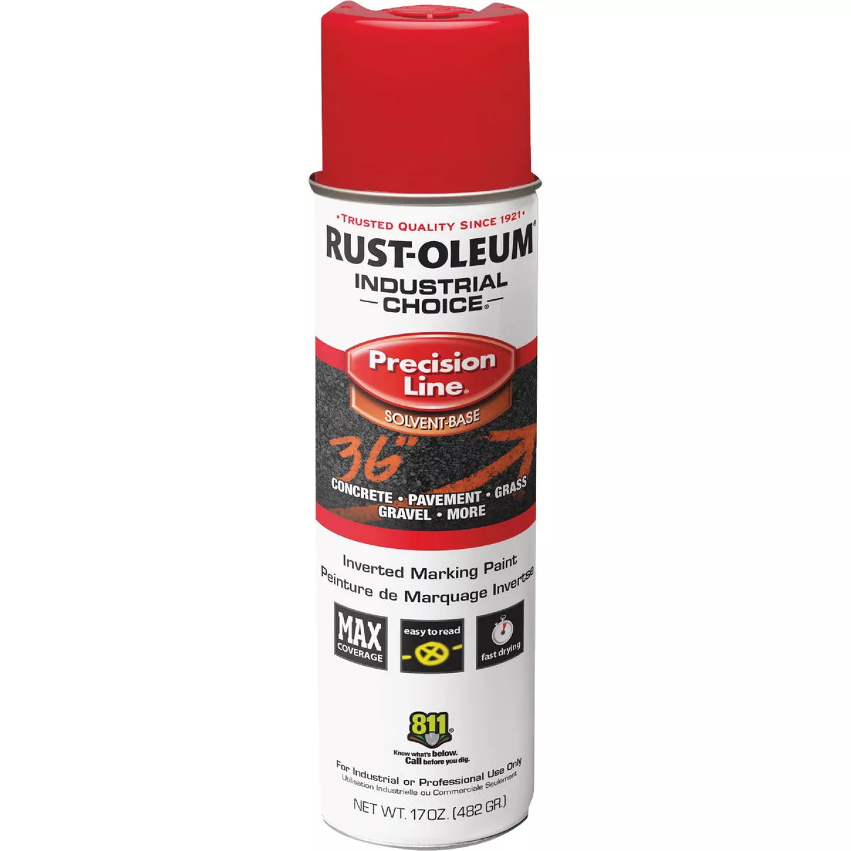 Rust-Oleum Industrial Choice Red 17 Oz. Inverted Marking Spray Paint - photo 2