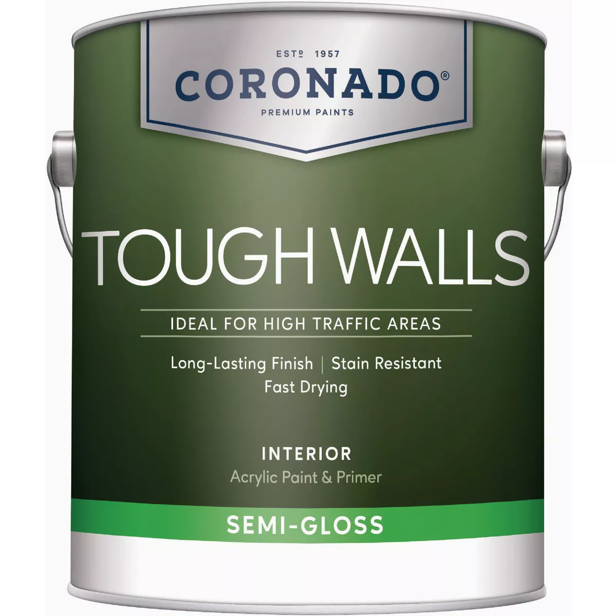 Coronado Tough Walls Acrylic Semi Gloss Interior Paint & Primer, Accent Base, 1 Gal.