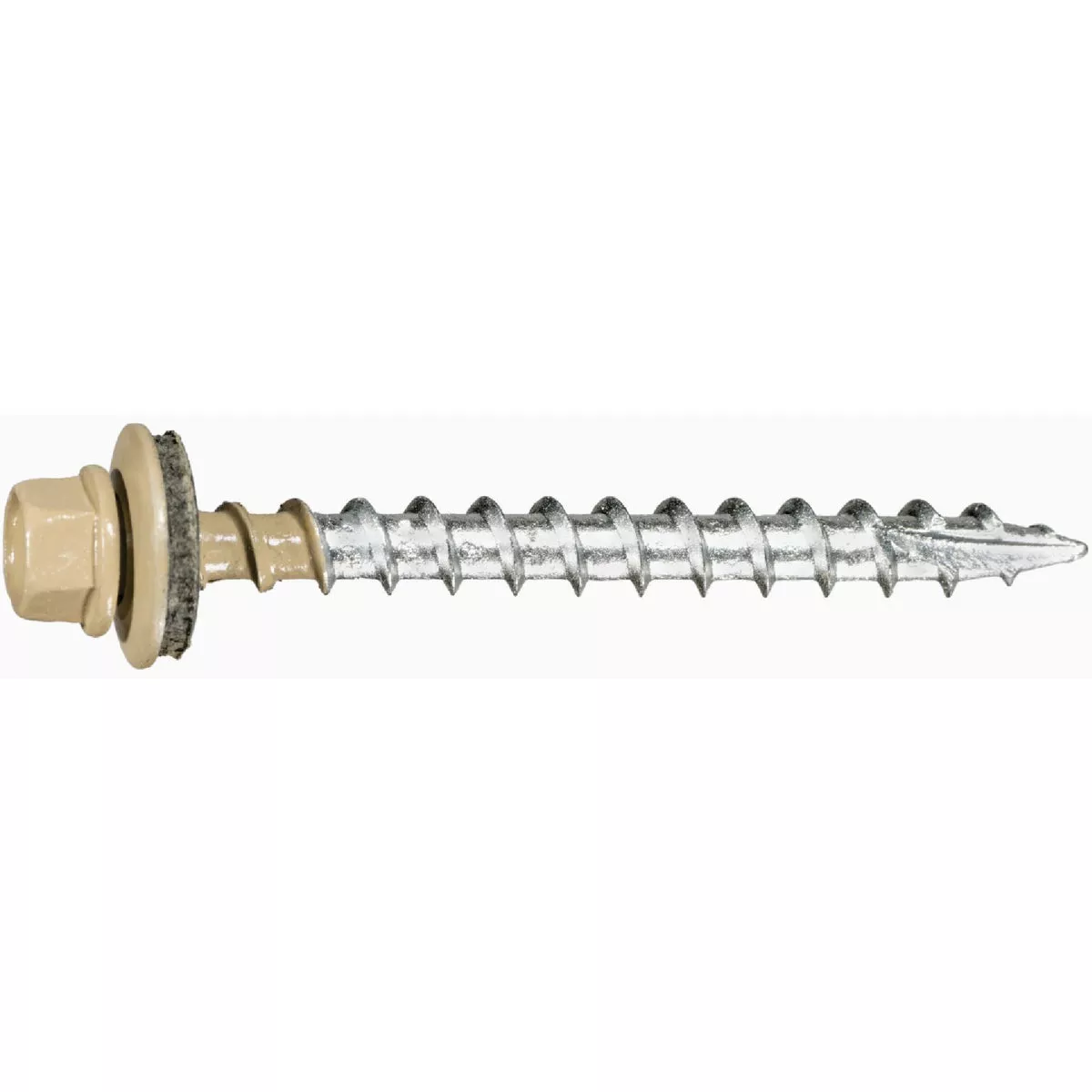 Midwest Fastener 10 x 2 In. Painted Tan Pole Barn Self-Drilling Screws, 1 Lb. Box (81 Ct.)-
