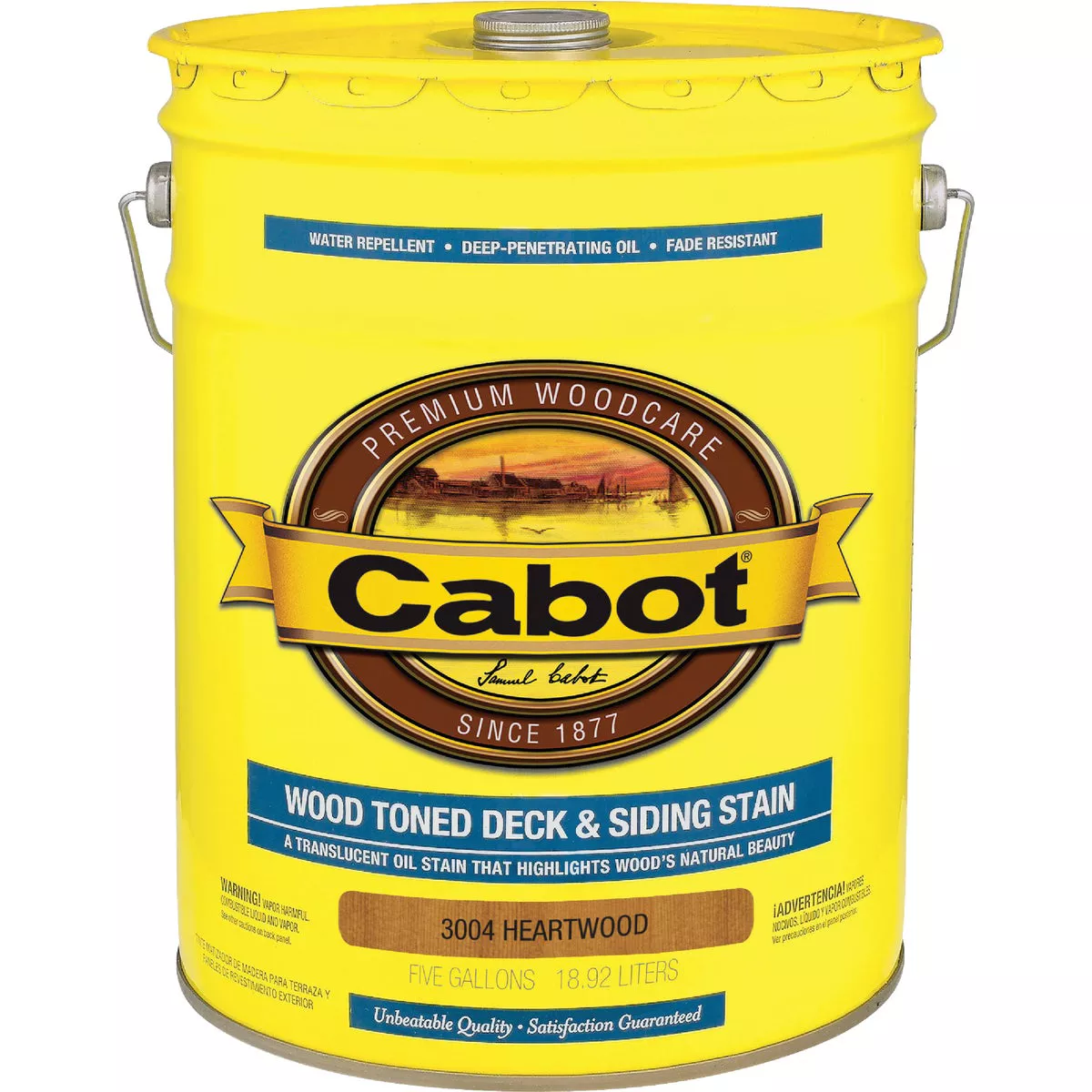 Cabot Alkyd/Oil Base Wood Toned Deck & Siding Stain, Heartwood, 5 Gal.
