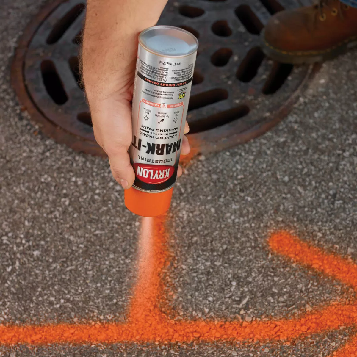 Krylon Mark-It 730608 Industrial SB APWA Bright Orange Inverted Marking Paint - photo 5