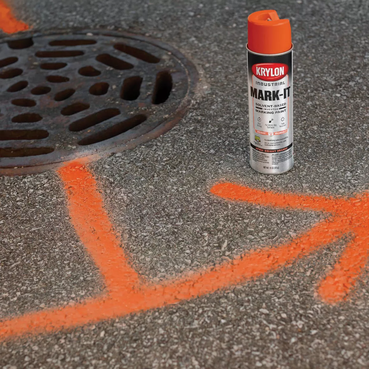 Krylon Mark-It 730608 Industrial SB APWA Bright Orange Inverted Marking Paint - photo 3