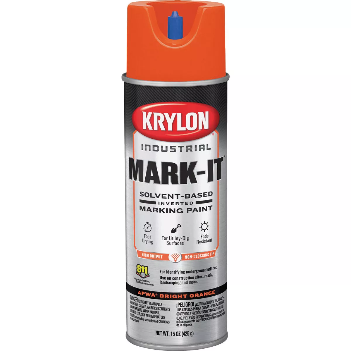 Krylon Mark-It 730608 Industrial SB APWA Bright Orange Inverted Marking Paint - photo 2