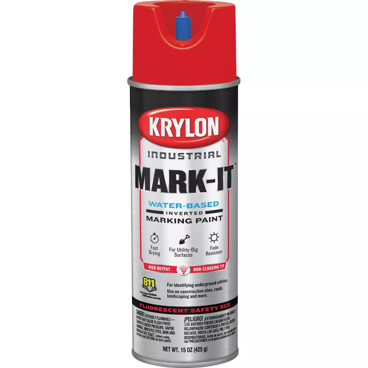 Krylon Mark-It 732408 Industrial WB Fluorescent Red Inverted Marking Paint - photo 2
