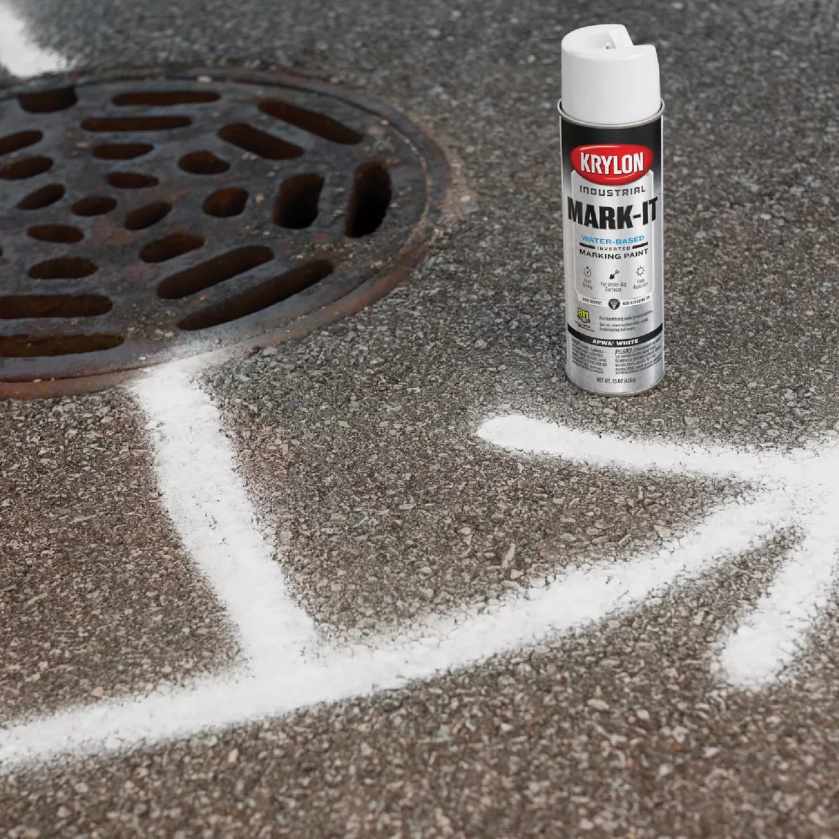 Krylon Mark-It 731608 Industrial WB APWA Brilliant White Inverted Marking Paint - photo 5
