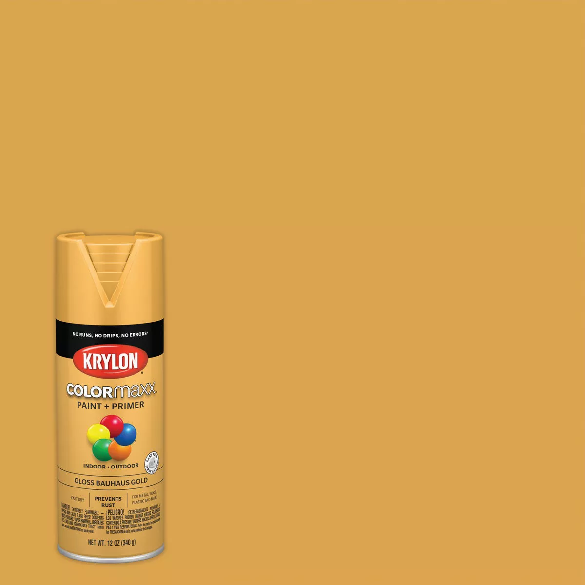 Krylon ColorMaxx 12 Oz. Gloss Spray Paint, Bauhaus Gold