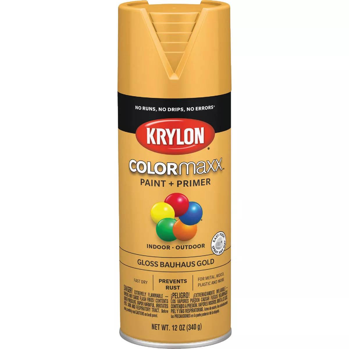 Krylon ColorMaxx 12 Oz. Gloss Spray Paint, Bauhaus Gold - photo 2