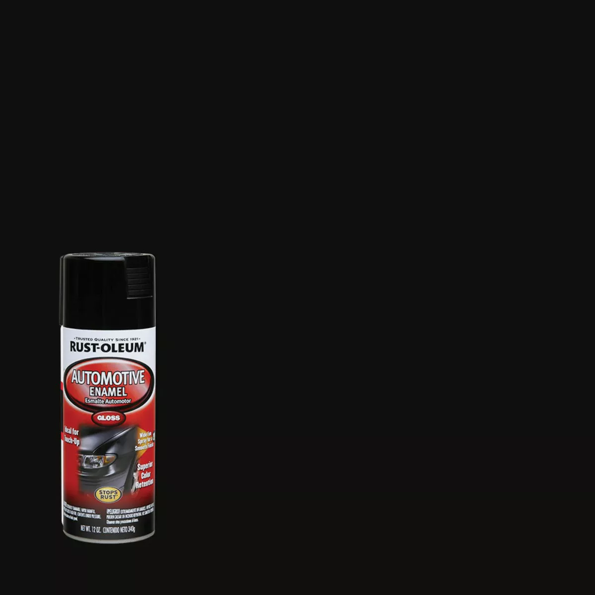 Rust-Oleum Stops Rust Automotive Enamel Spray Paint, 12 Oz., Gloss Black
