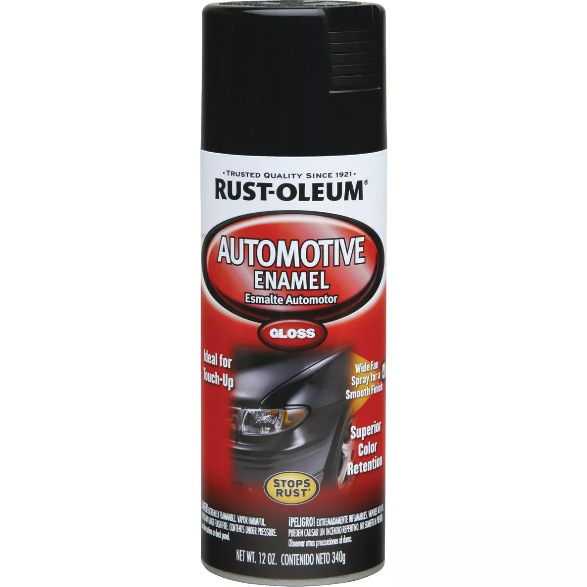 Rust-Oleum Stops Rust Automotive Enamel Spray Paint, 12 Oz., Gloss Black - photo 2