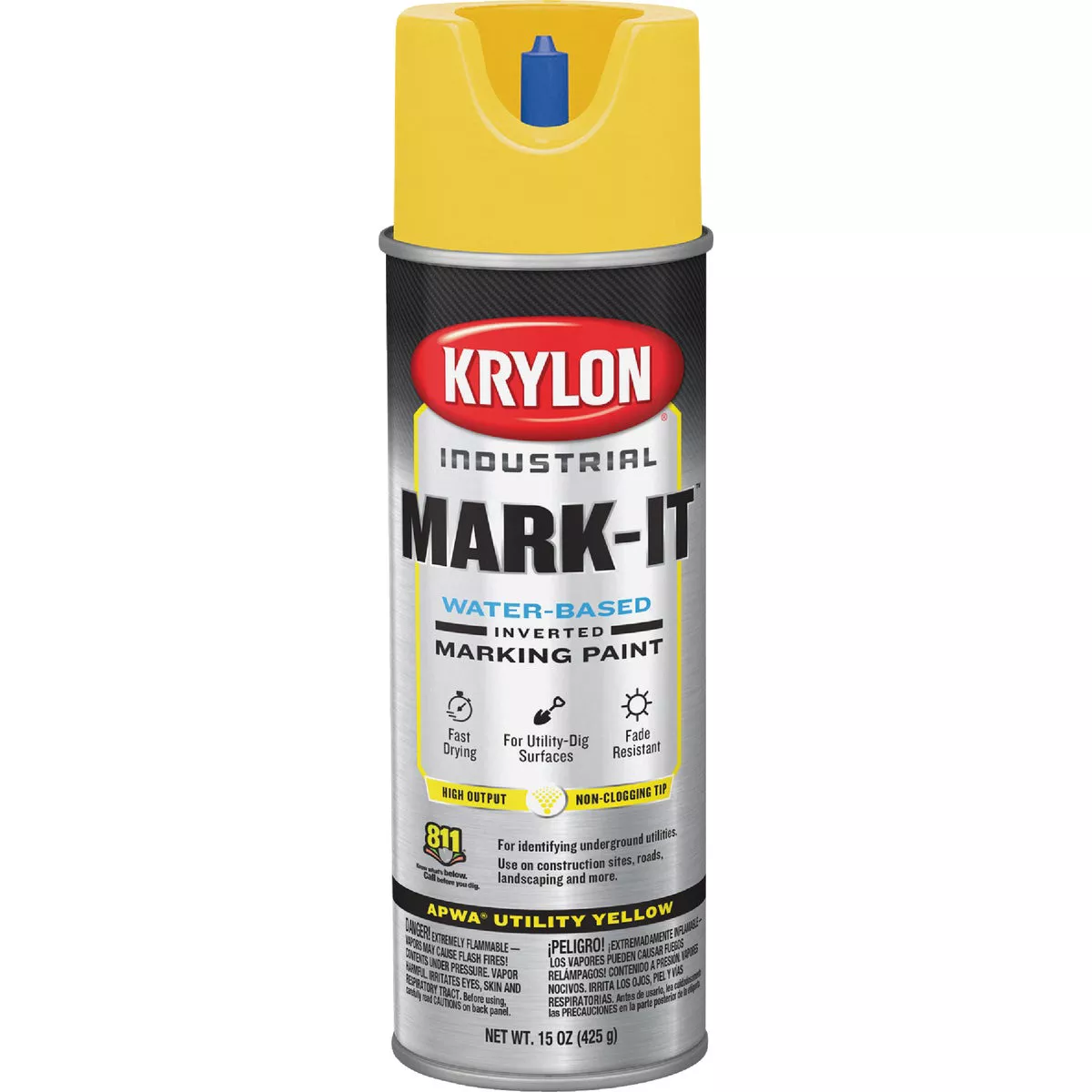 Krylon Mark-It 731708 Industrial WB APWA Utility Yellow Inverted Marking Paint - photo 2