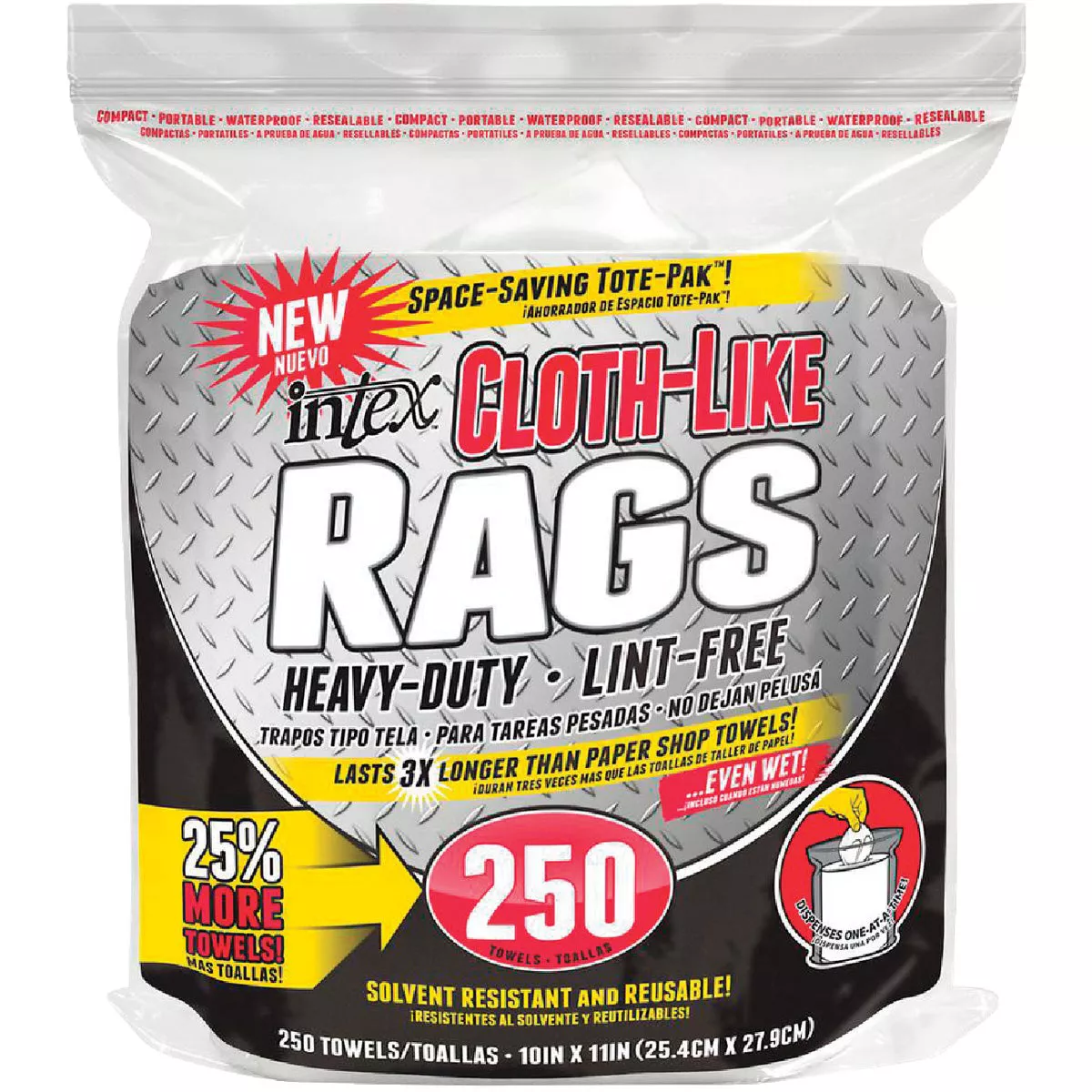 Intex Supply 10 In. x 11 In. White Cloth-Like Rag (250 Count)