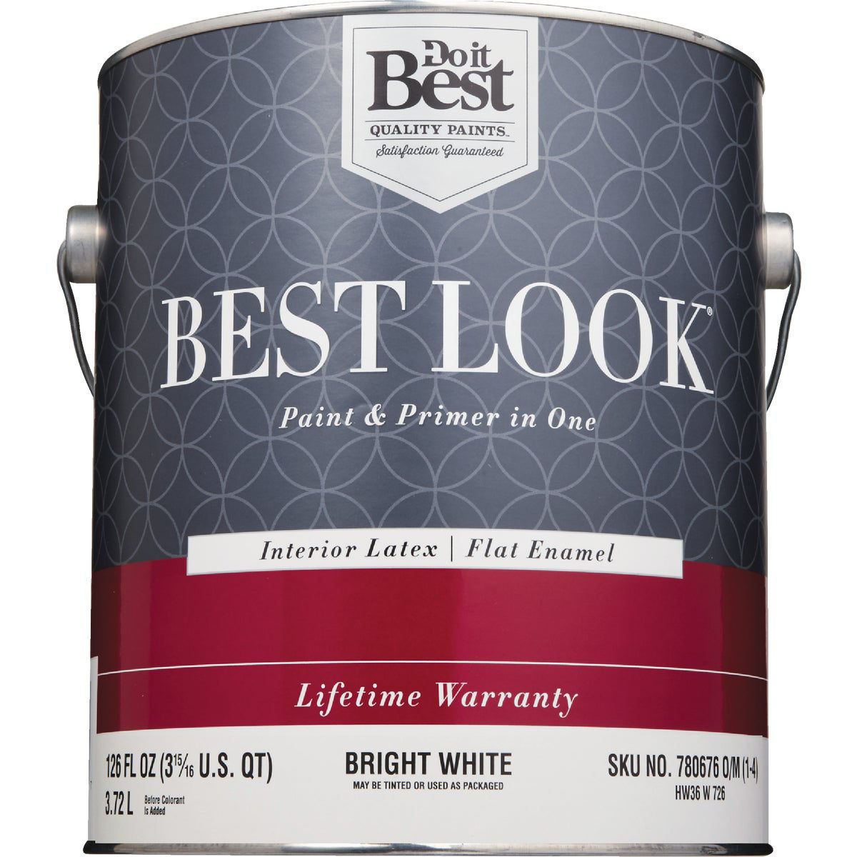 Best Look Latex Premium Paint & Primer In One Flat Enamel Interior Wall Paint, Bright White, 1