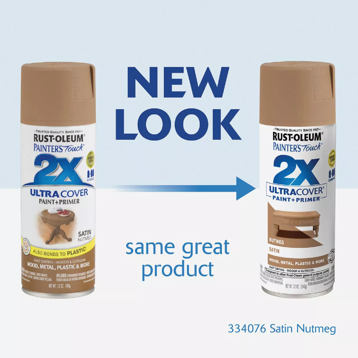 Rust-Oleum Painter's Touch 2X Ultra Cover 12 Oz. Satin Paint + Primer Spray Paint, Nutmeg - photo 2