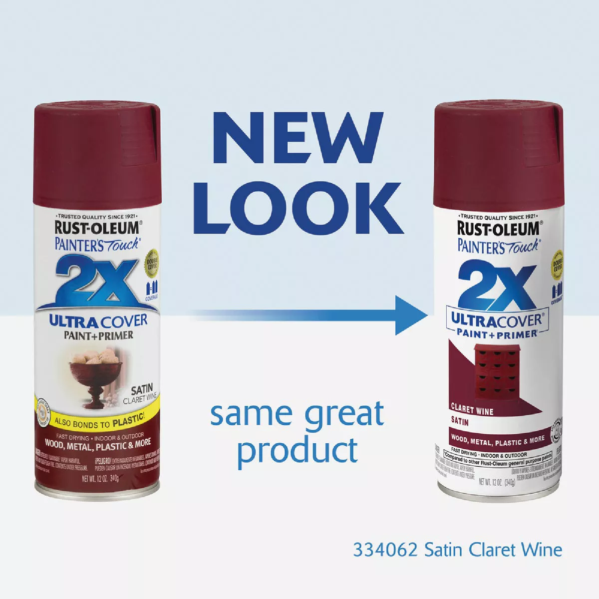 Rust-Oleum Painter's Touch 2X Ultra Cover 12 Oz. Satin Paint + Primer Spray Paint, Claret Wine - photo 2