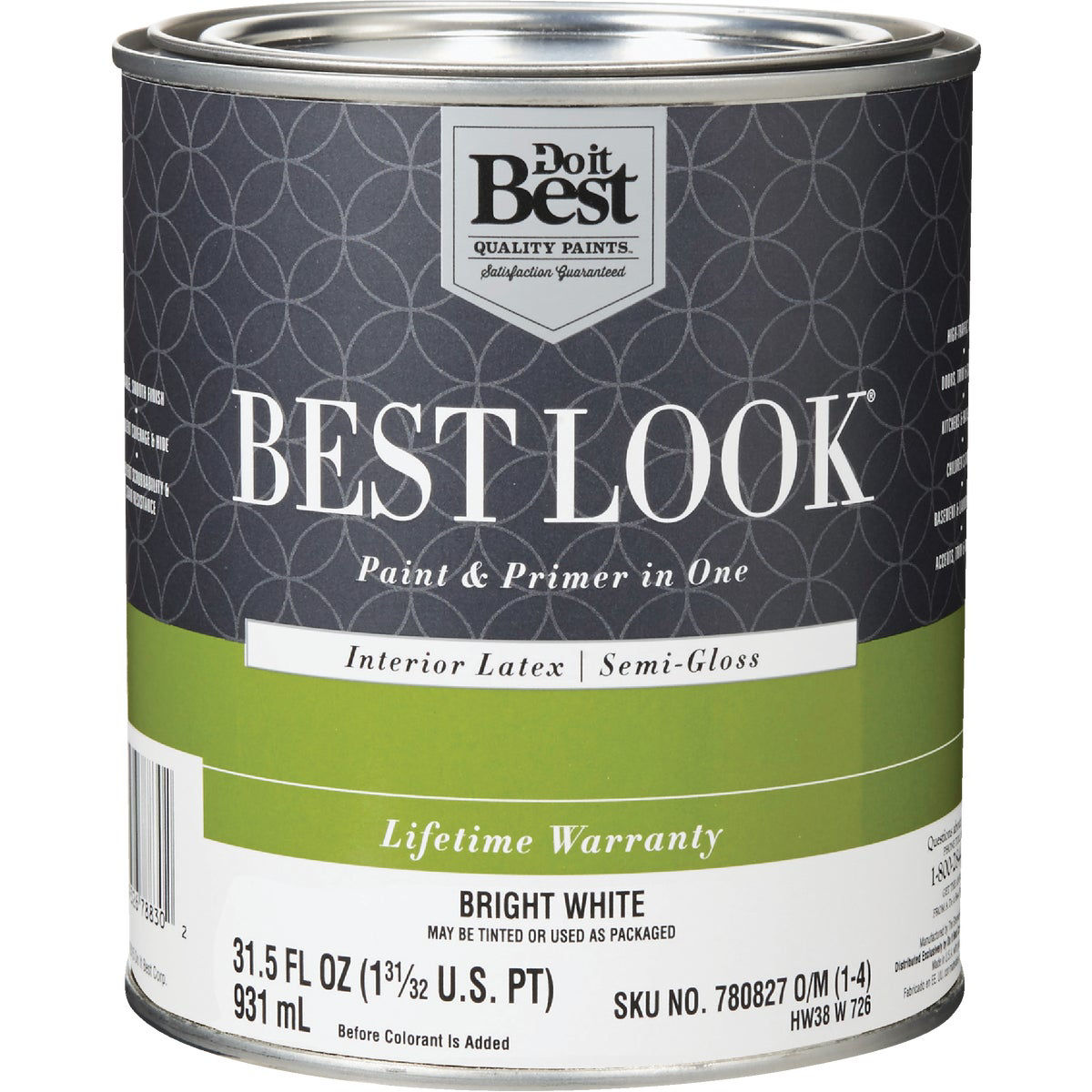 Best Look Latex Premium Paint & Primer In One Semi-Gloss Interior Wall