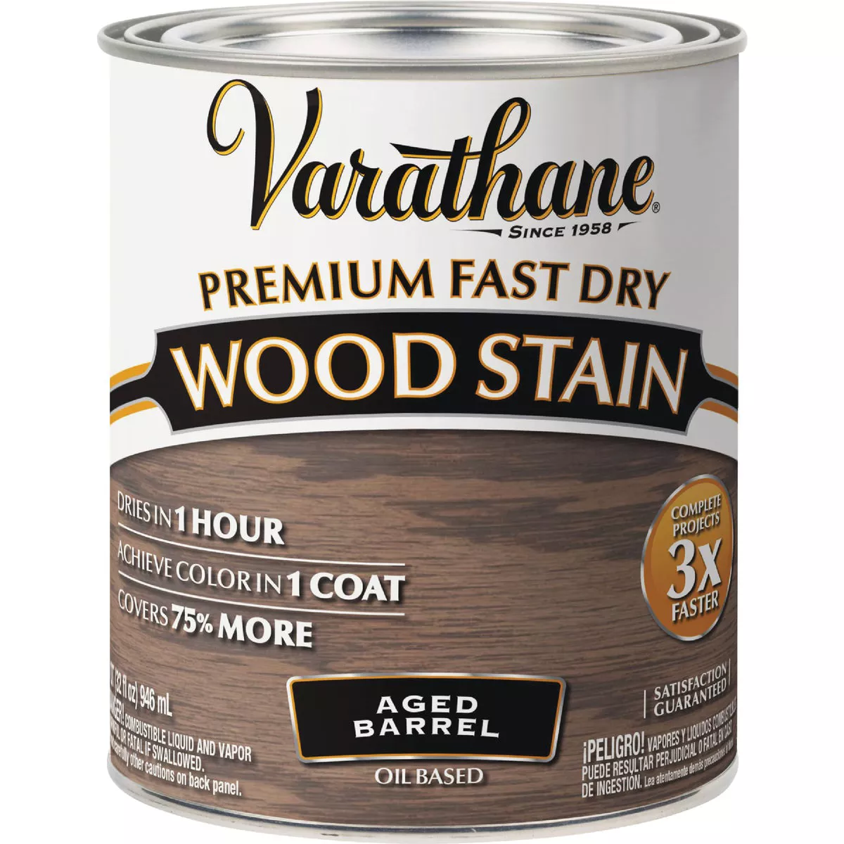 Varathane Fast Dry Aged Barrel Urethane Modified Alkyd Interior Wood Stain, 1 Qt. - photo 2