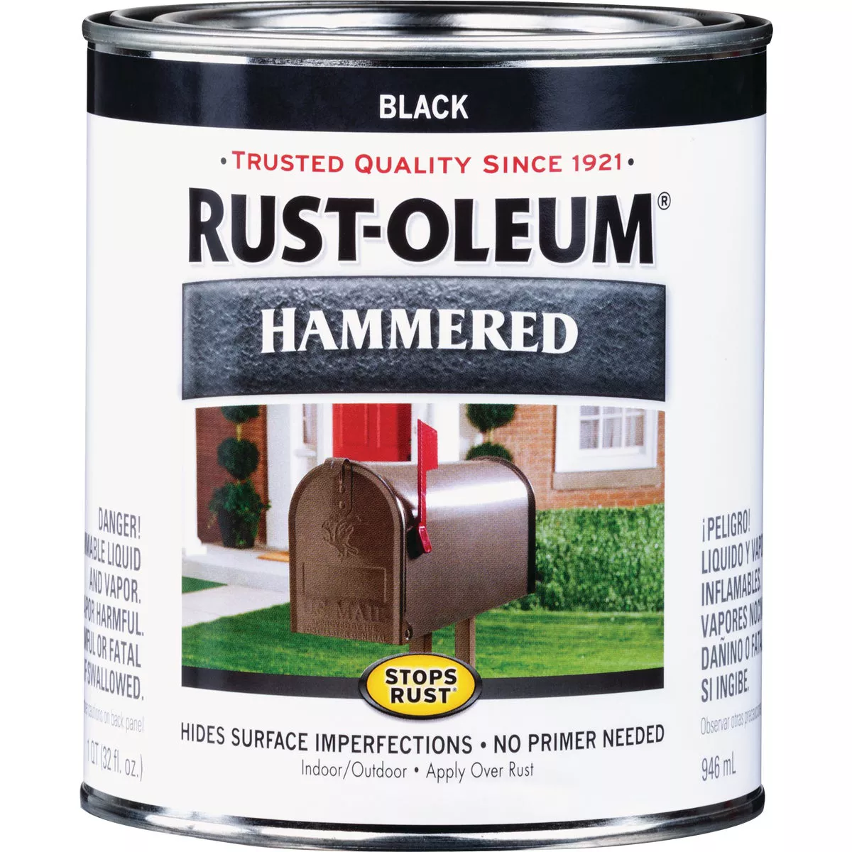 Rust-Oleum Stops Rust Hammered Paint, Black, 1 Qt. - photo 7
