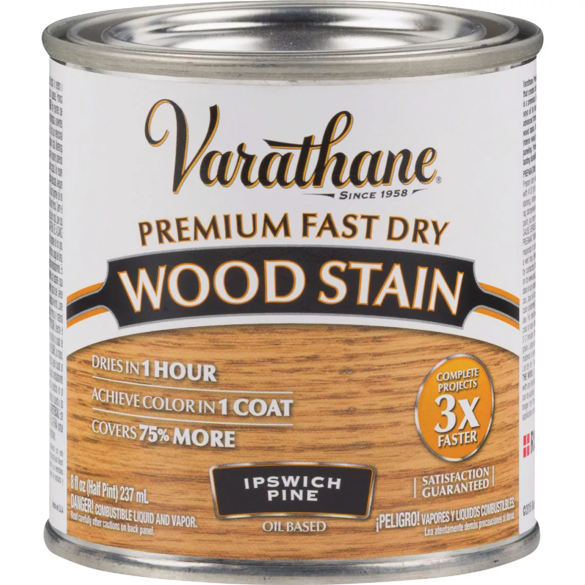 Varathane Fast Dry Ipswich Pine Urethane Modified Alkyd Interior Wood Stain, 1/2 Pt. - photo 2