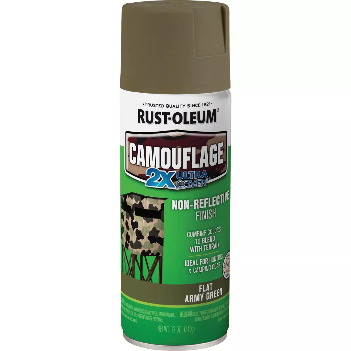 Rust-Oleum Camouflage 2X Ultra Cover 12 Oz. Flat Spray Paint, Army Green - photo 5