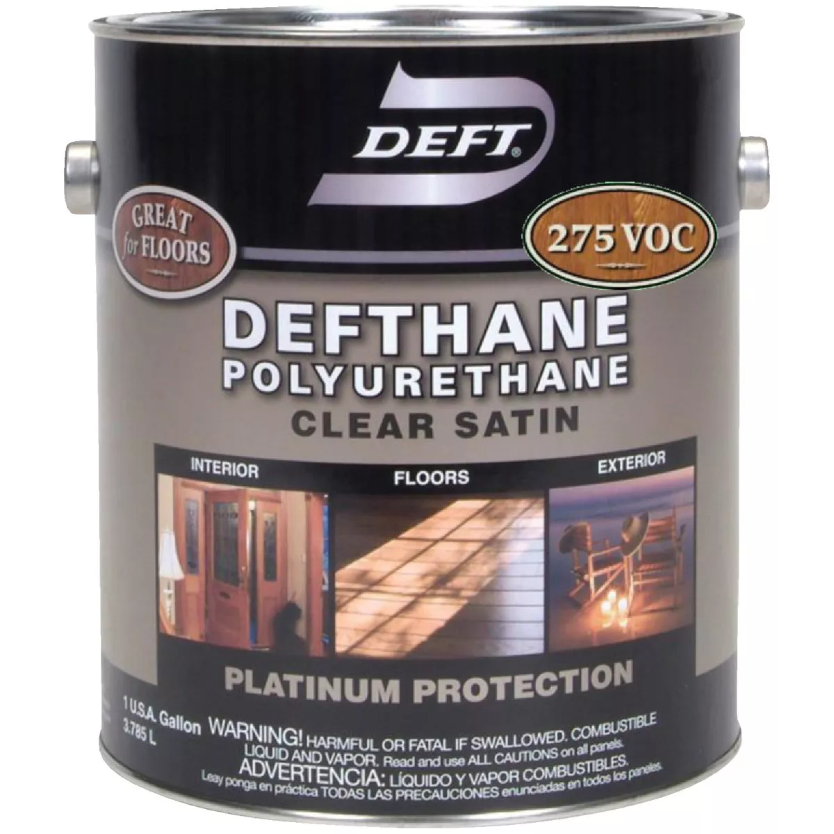 Deft Defthane VOC Satin Clear Interior/Exterior Polyurethane, 1 Gal.