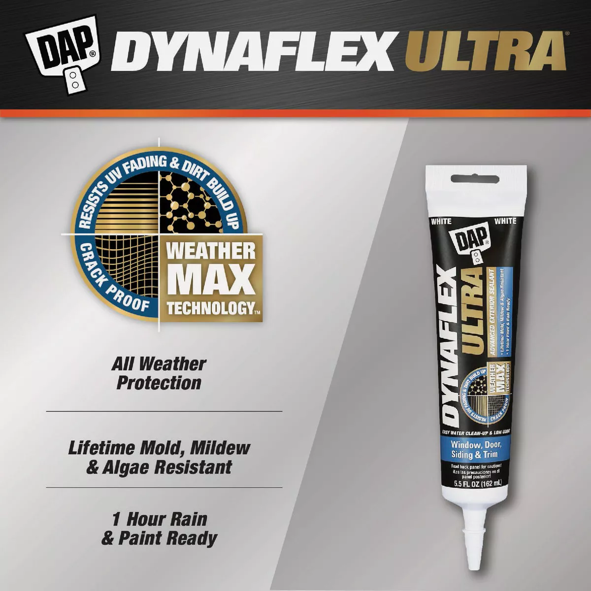 Dap Dynaflex Ultra 5.5 Oz. Clear Advanced Exterior Sealant for Window, Door & Siding - photo 2