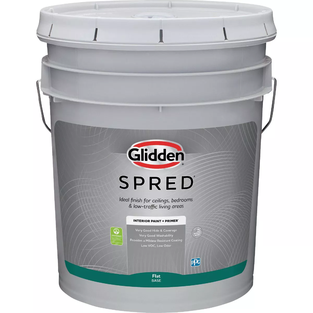 Glidden Spred Interior Paint + Primer Flat White Pastel Base 5 Gallon