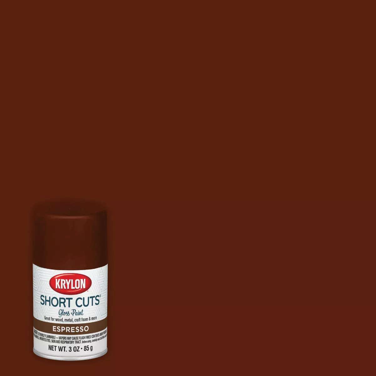 Krylon Short Cuts 3 Oz. High-Gloss Enamel Spray Paint, Espresso