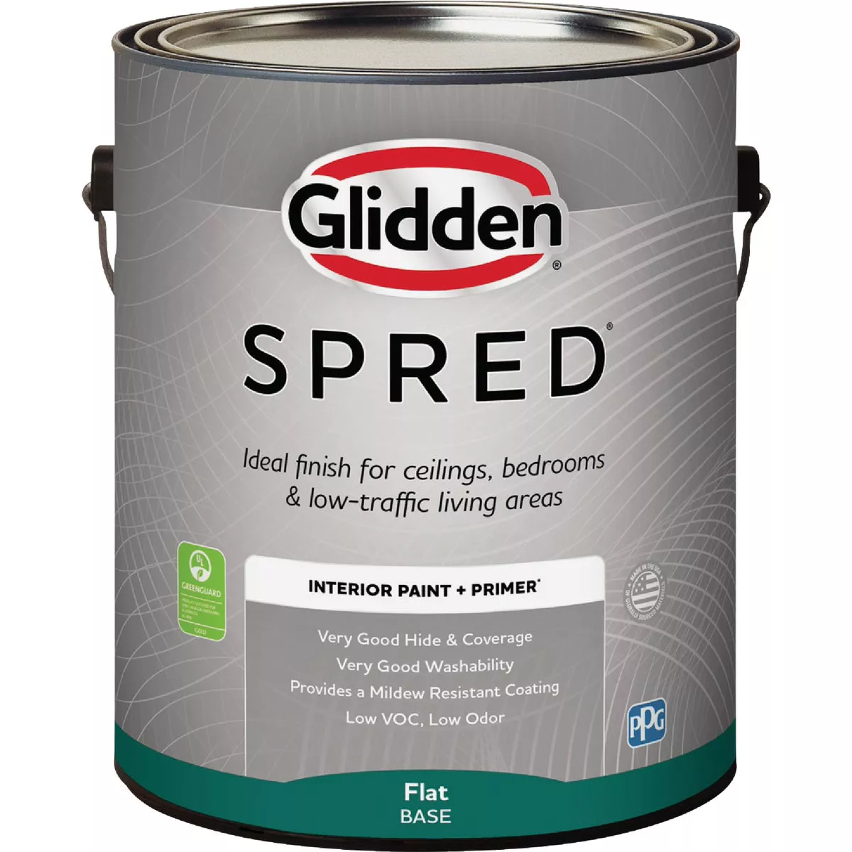Glidden Spred Interior Paint + Primer Flat White Pastel Base Gallon