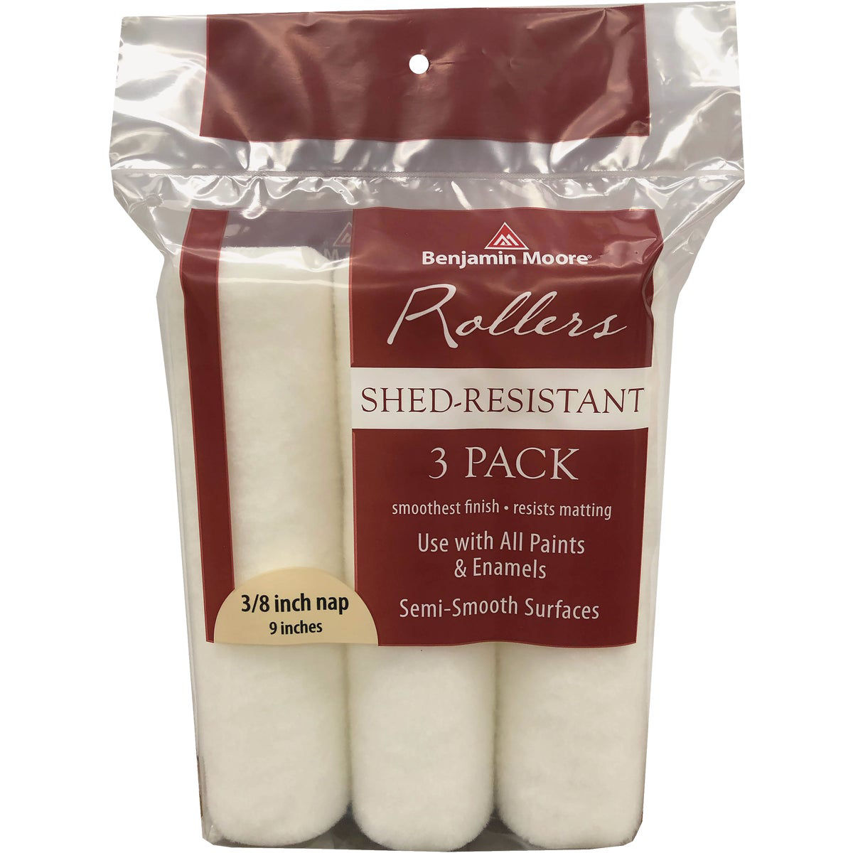 Benjamin Moore ShedResistant 9 In. x 3/8 In. Woven Paint Roller Cover (3Pack) Do it Best